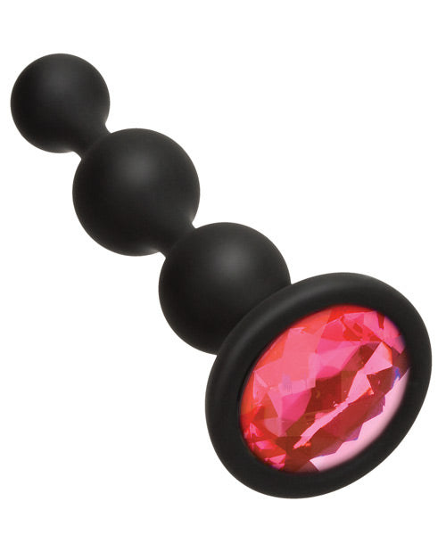 Booty Bling Jeweled Silicone Anal Plug - Pink
