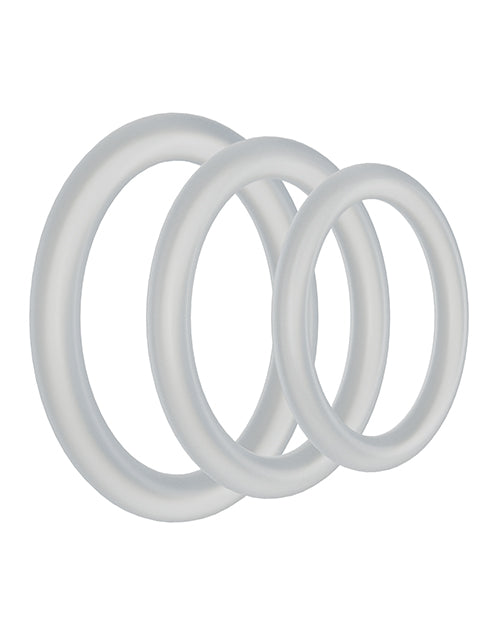 Rock Solid Perfect Present Silicone Cock Ring Holiday Edition (3 Pack) - Frost