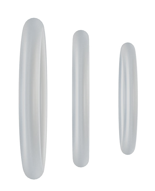 Rock Solid Perfect Present Silicone Cock Ring Holiday Edition (3 Pack) - Frost
