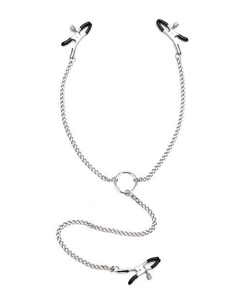 Lux Fetish Adjustable Nipple and Clitoral Clamps - Black