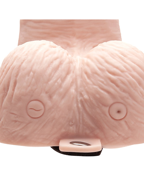 Lux Fetish Rechargeable Strap-on with Balls 6in - Vanilla