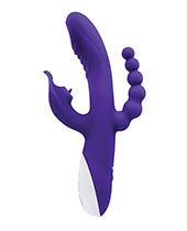 Lick Me Triple Stimulation Rechargeable Silicone Vibrator - Purple