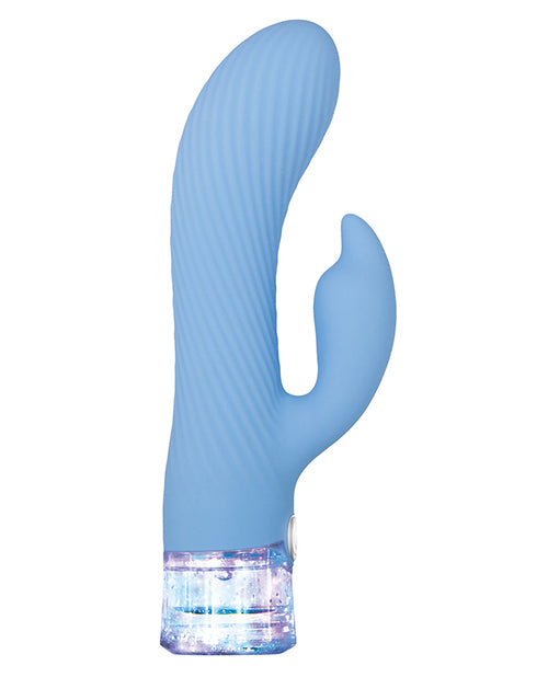 Glitteriffic Rechargeable Silicone Light-Up Rabbit Vibrator - Aqua