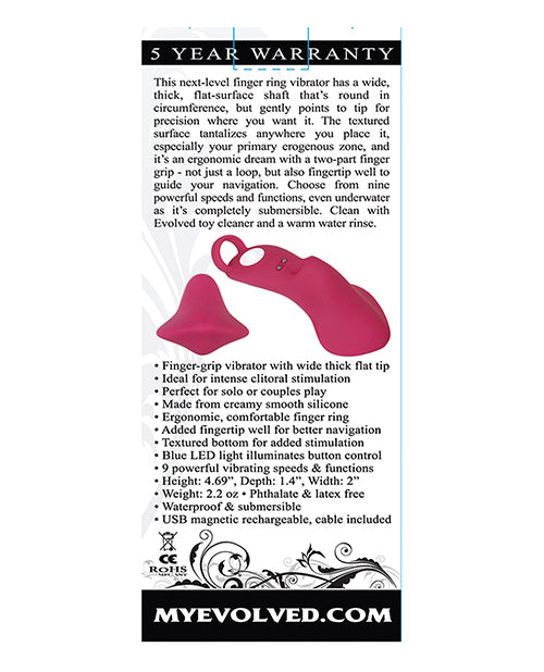 Frisky Finger Rechargeable Silicone Finger-Grip Vibrator - Burgundy