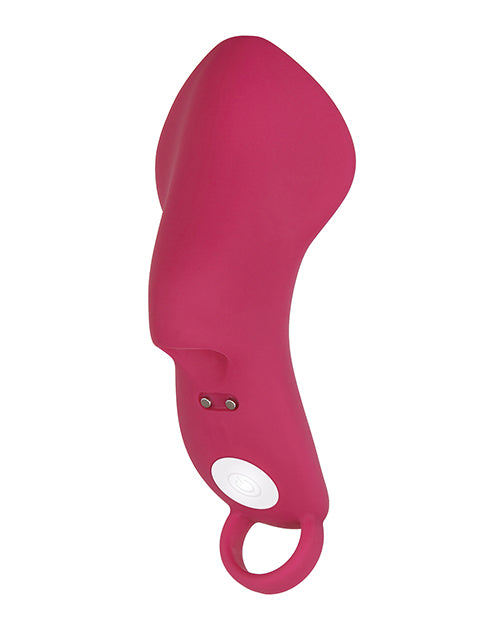 Frisky Finger Rechargeable Silicone Finger-Grip Vibrator - Burgundy