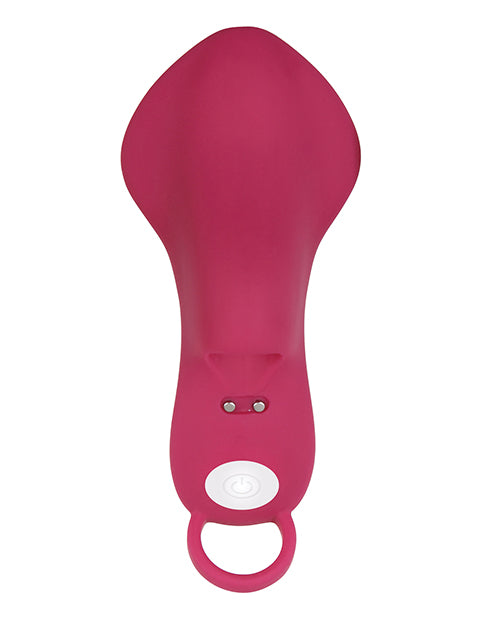 Frisky Finger Rechargeable Silicone Finger-Grip Vibrator - Burgundy