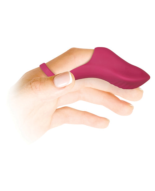 Frisky Finger Rechargeable Silicone Finger-Grip Vibrator - Burgundy