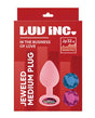 Luv Inc. Jeweled Silicone Butt Plug w/Three Stones - Medium Light Pink