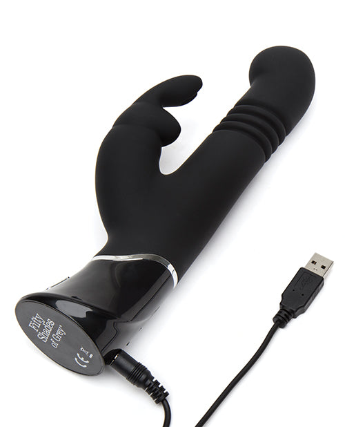 Fifty Shades of Grey Greedy Girl Rechargeable Thrusting G-Spot Rabbit Vibrator - Black