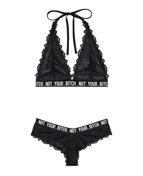 Vibes Not Your Bitch Bralette & Cheeky Panty Black S/M