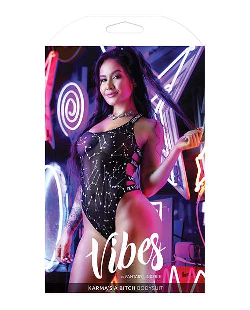 Vibes Karma's a Bitch Bodysuit Black S/M