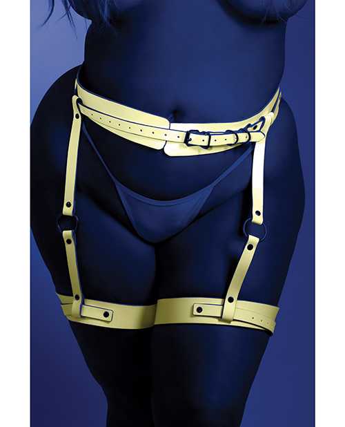 Glow Strapped In Glow in the Dark Leg Harness Light Pink O/S