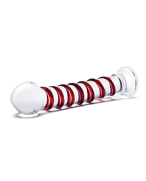 Glas Mr. Swirly Glass Dildo 10in - Clear/Red