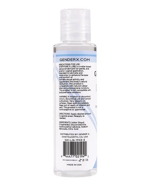 Gender X Everyone`s Lube Water Based Lubricant 4oz