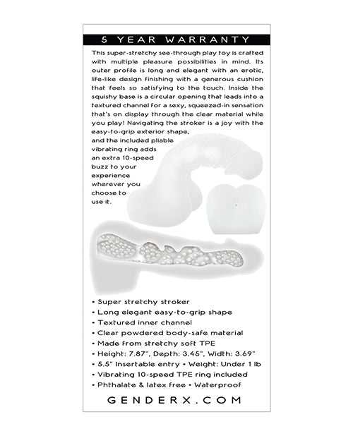 Gender X Stroke and Poke Vibrating Masturbator - Clear