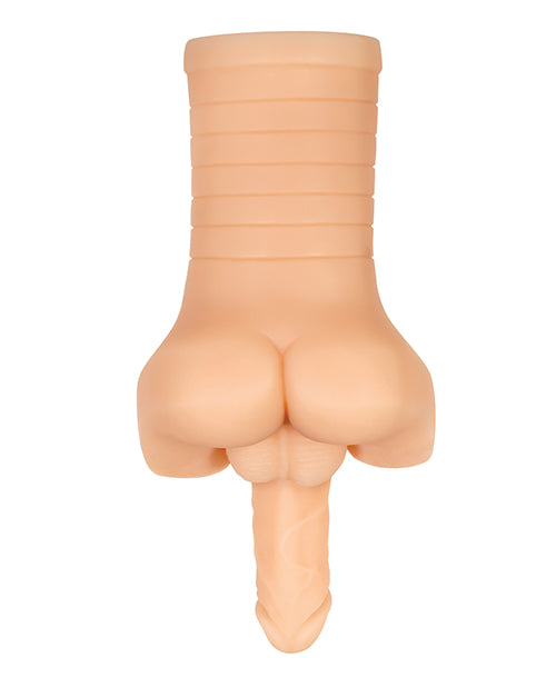 Gender X Backdoor Bash Stroker with Vibrating Cock Ring - Vanilla