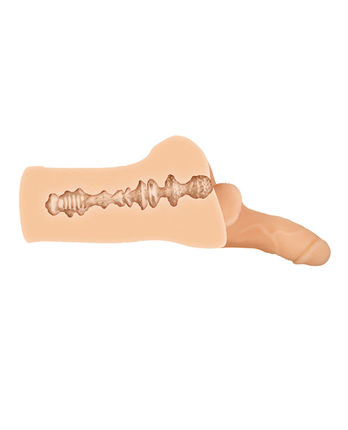 Gender X Backdoor Bash Stroker with Vibrating Cock Ring - Vanilla