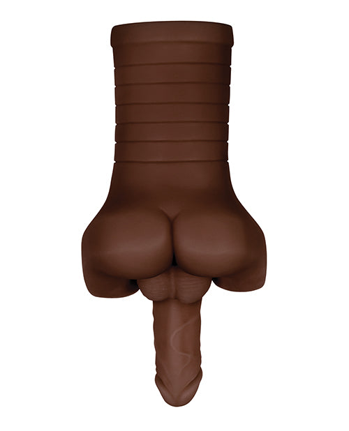Gender X Backdoor Bash Stroker with Vibrating Cock Ring - Chocolate