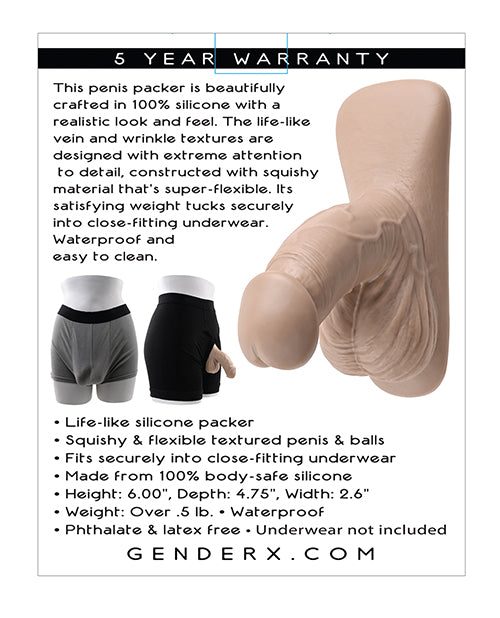 Gender X Silicone Packer Dildo 4in - Vanilla