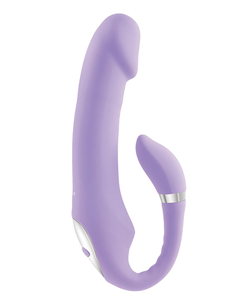 Gender X Orgasmic Orchid Rechargeable Silicone Vibrator with Clitoral Stimulator - Purple