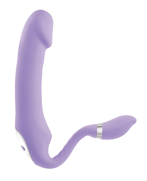 Gender X Orgasmic Orchid Rechargeable Silicone Vibrator with Clitoral Stimulator - Purple