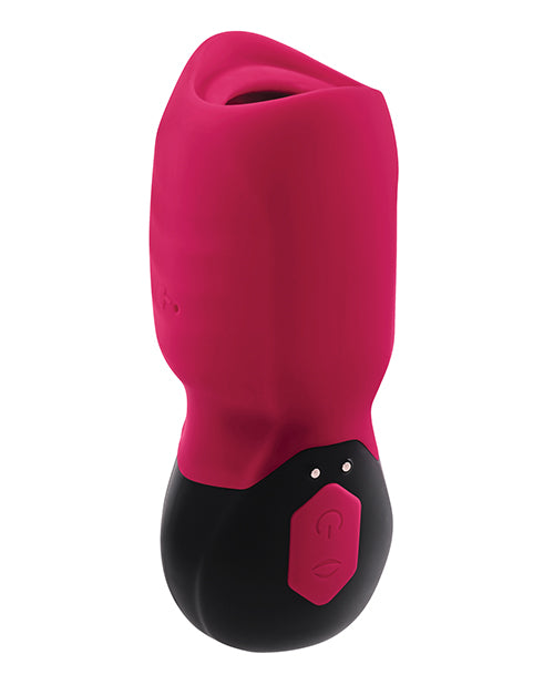 Gender X Body Kisses Rechargeable Silicone Vibrating Suction Massager - Red/Black
