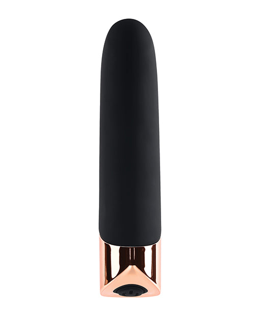 Gender X Gold Standard Rechargeable Silicone Bullet - Black/Rose Gold