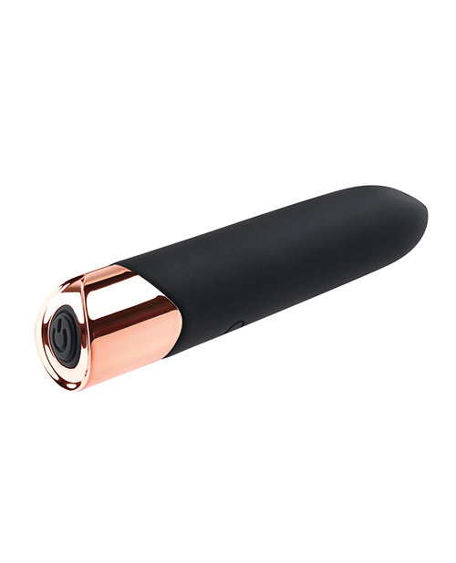 Gender X Gold Standard Rechargeable Silicone Bullet - Black/Rose Gold