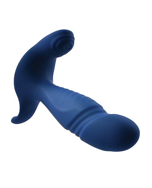 Gender X True Blue Rechargeable Silicone Thrusting Anal Vibrator - Blue