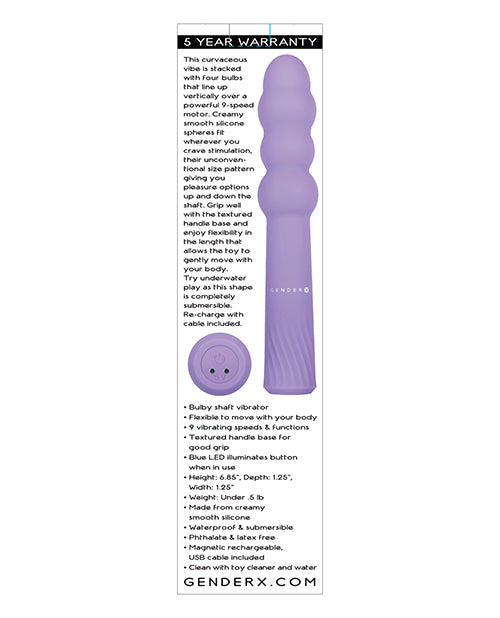 Gender X Bumpy Ride Rechargeable Silicone Vibrator - Purple