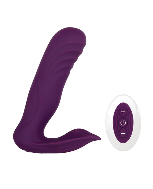 Gender X Velvet Hammer Rechargeable Silicone Wearable Vibrator with Remote Control - Purple