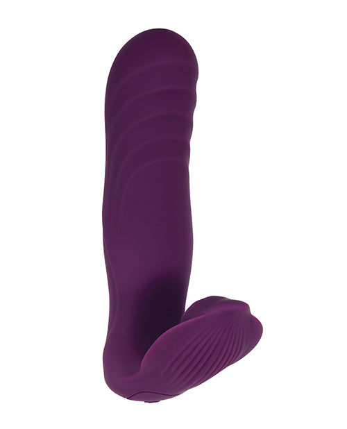 Gender X Velvet Hammer Rechargeable Silicone Wearable Vibrator with Remote Control - Purple