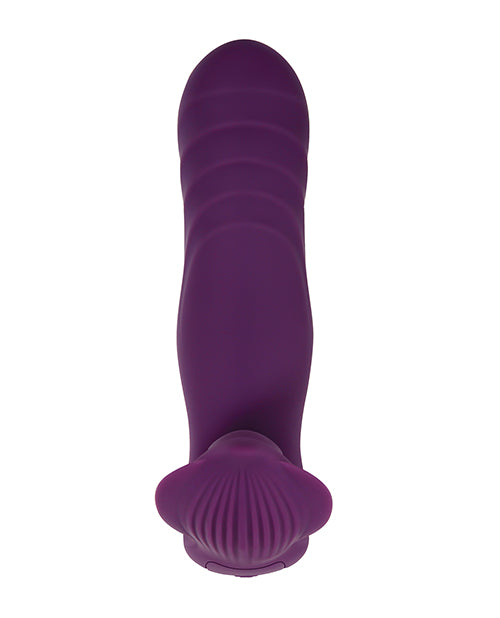 Gender X Velvet Hammer Rechargeable Silicone Wearable Vibrator with Remote Control - Purple