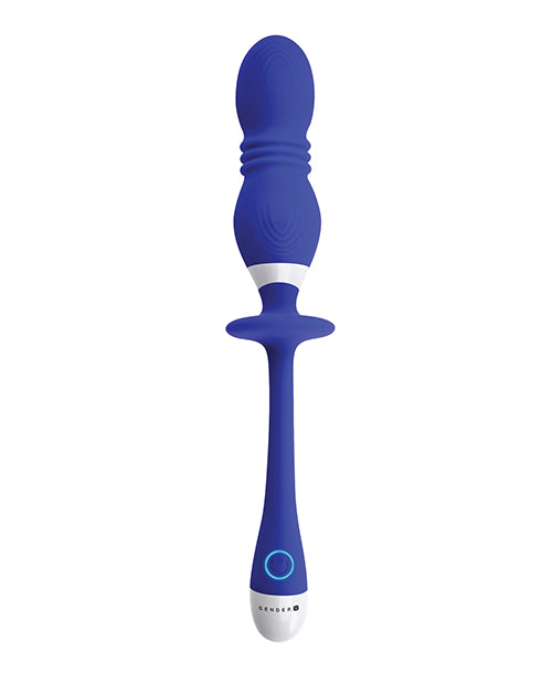 Gender X Play Ball Rechargeable Silicone Thrusting Probe - Blue