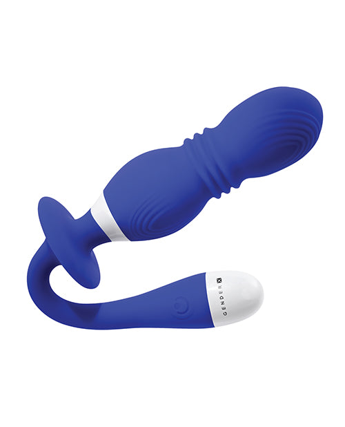Gender X Play Ball Rechargeable Silicone Thrusting Probe - Blue