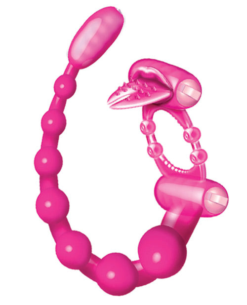 Wet Dreams Xtreme Vibrating Scorpion Silicone Cock Ring - Pink Passion