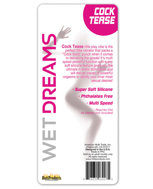 Wet Dreams Cock Tease Mini Silicone Textured Vibrator Waterproof - Magenta