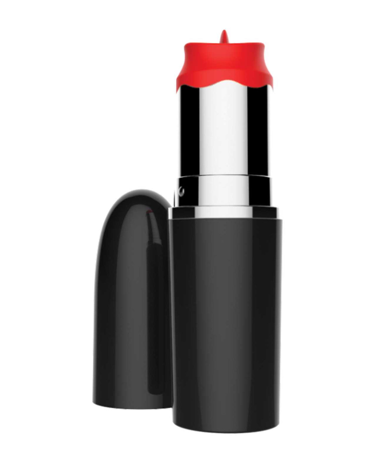 Lick Stick Lipstick Vibrator - Black/Red