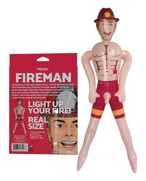 Fireman Blow-Up Doll 5.5ft - Vanilla