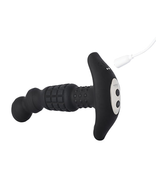 Pineapple Man Rolling Bead Vibrating Rechargeable Silicone Prostate Massager - Black