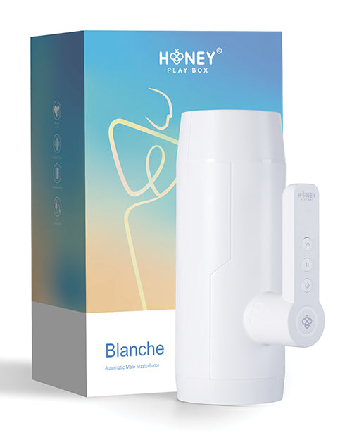 Blanche Thrusting Blowjob Toy Automatic Rechargeable Male Masturbator - White
