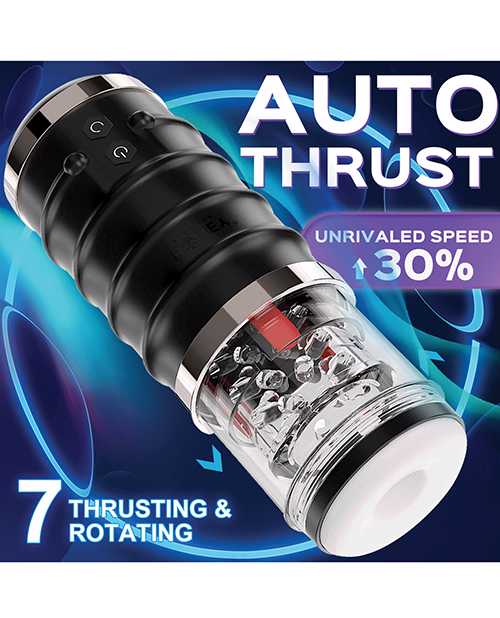 Warrior Auto Thrusting Stroker Automatic Male Masturbator - Black