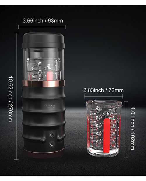 Warrior Auto Thrusting Stroker Automatic Male Masturbator - Black