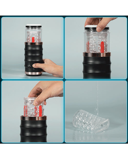 Warrior Auto Thrusting Stroker Automatic Male Masturbator - Black