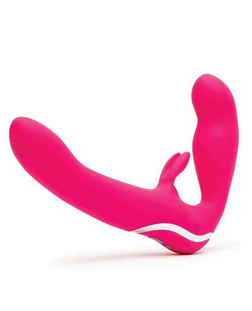 Happy Rabbit Strapless Strap-On Silicone Rabbit Vibrator - Pink