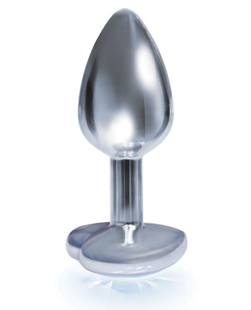 The 9`s - The Silver Starter Bejeweled Heart Stainless Steel Plug - Diamond