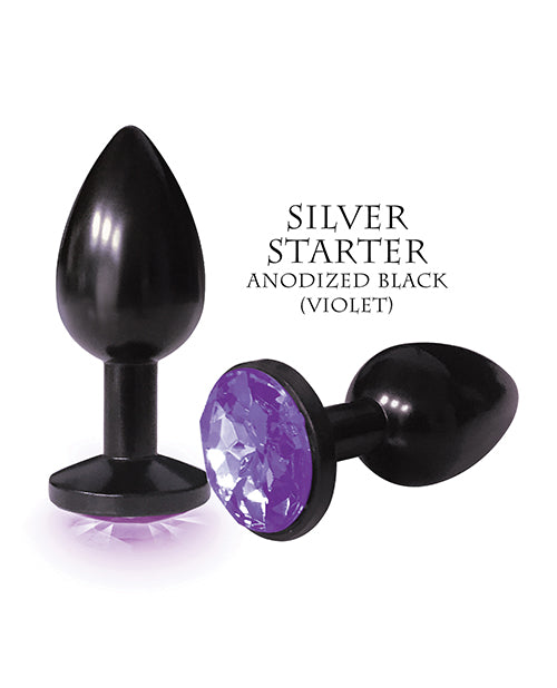 The 9`s - The Silver Starter Bejeweled Annodized Stainless Steel Plug - Violet