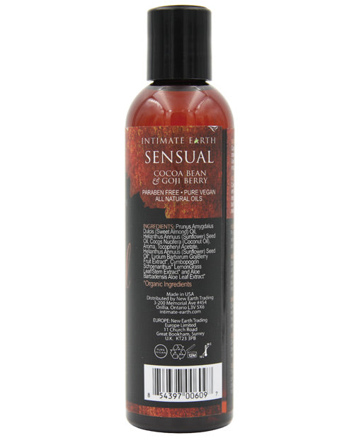 Intimate Earth Sensual Aromatherapy Massage Oil Cocoa Bean and Goji Berry 4oz