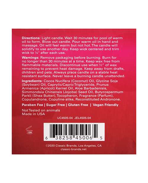 Jelique Massage Candle with Pheromone 4oz - Netflix and Chill Berry Yummy