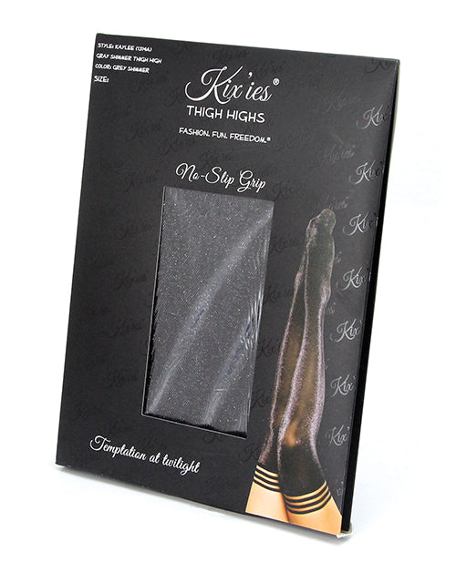 Kixies Kaylee Shimmer Thigh High Tights - Size B/Medium - Grey